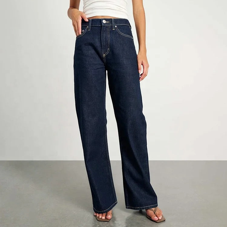 Dark Indigo Wide Leg Jeans