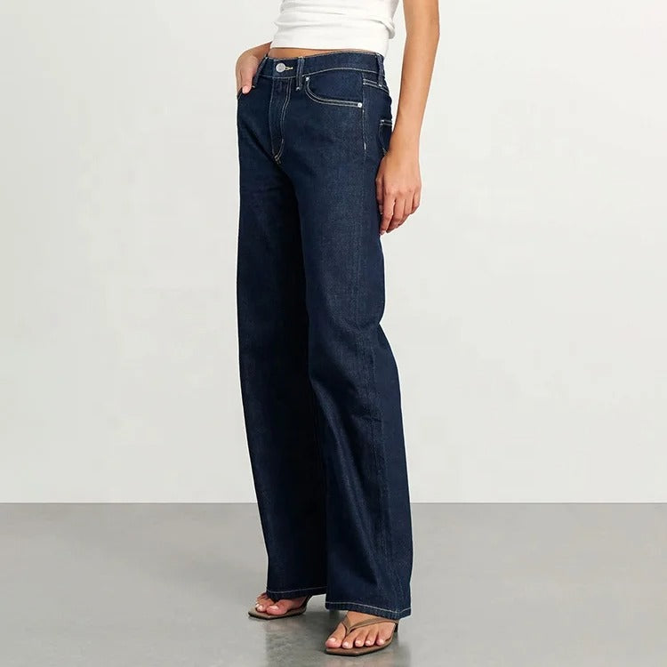 Dark Indigo Wide Leg Jeans