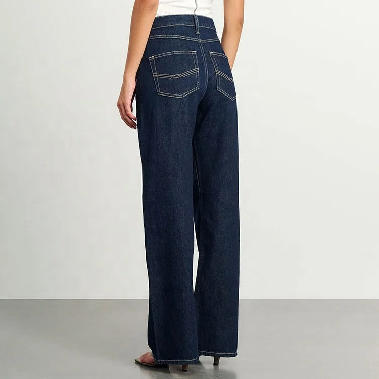 Dark Indigo Wide Leg Jeans