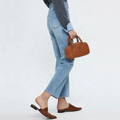 Light Wash Cropped Straight Jeans